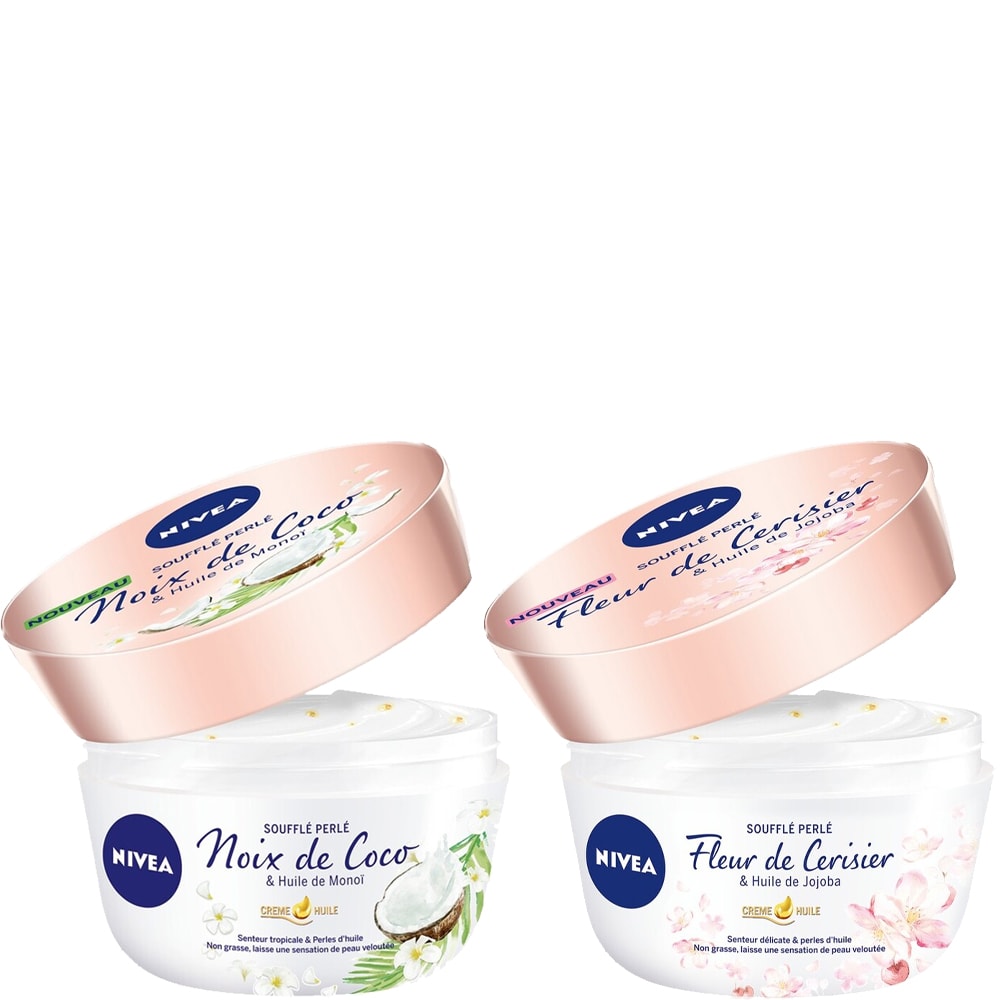 Crèmes-huiles corps veloutées - Noix de coco & fleur de cerisier - 2 x 200 ml