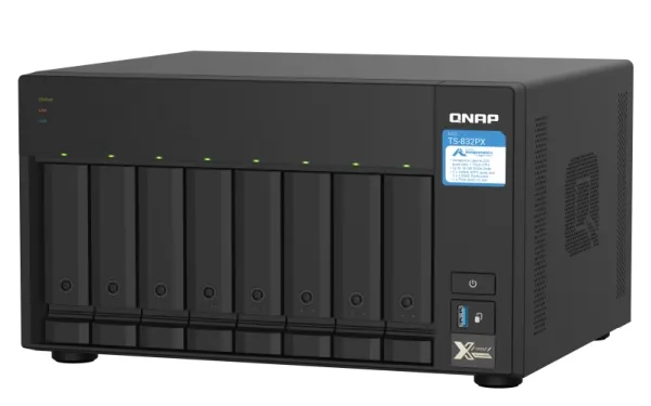[OUTLET] - QNAP TS-832PXU - NAS-server - 8 bays - rackversion - SATA 6Gb/s - RAID RAID 0, 1, 5, 6, 10, 50, JBOD, 60 - RAM 4 GB - Gigabit Ethernet / 2.5 Gigabit Ethernet / 10 Gigabit Ethernet - iSCSI support - 2U