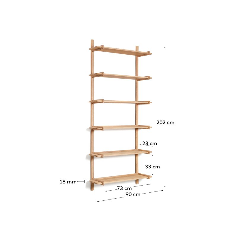Kave Home Sitra 6 wandkast eiken