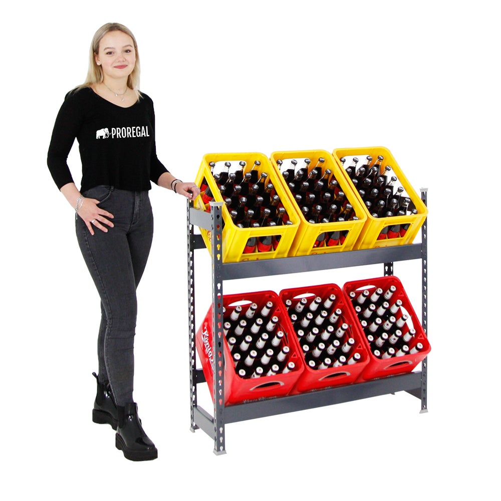 PROREGAL Drankkrattenplank, Camel, HxBxD 100 x 100 x 30 cm, Antraciet