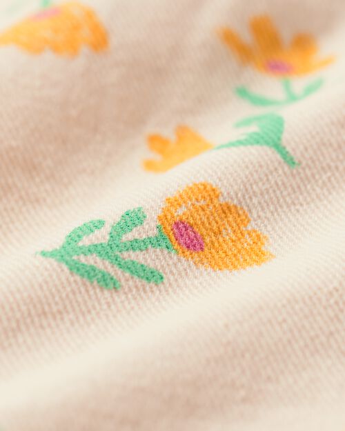 salopette fleurs pour bébé pêche