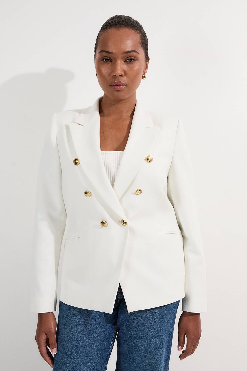 KarenMillen Blazer militaire à boutons sur mesure pour grandes tailles