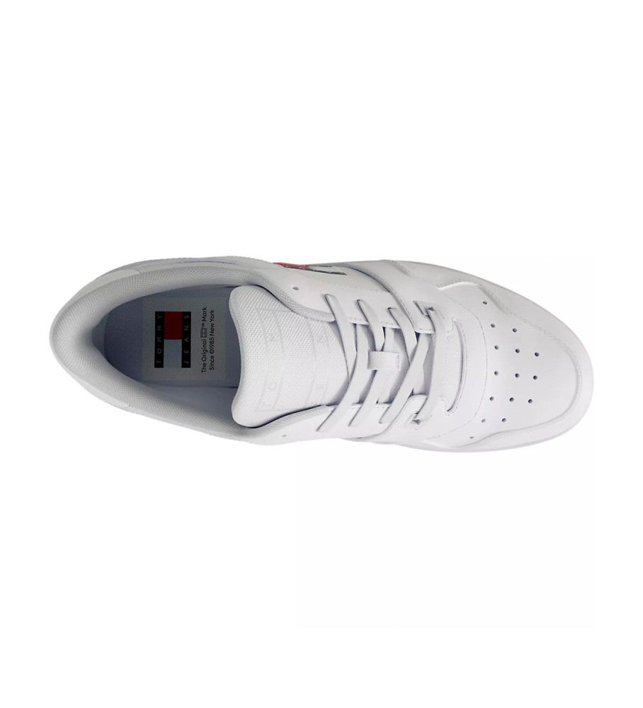 Tênis de basquete retrô de couro Tommy Jeans, branco