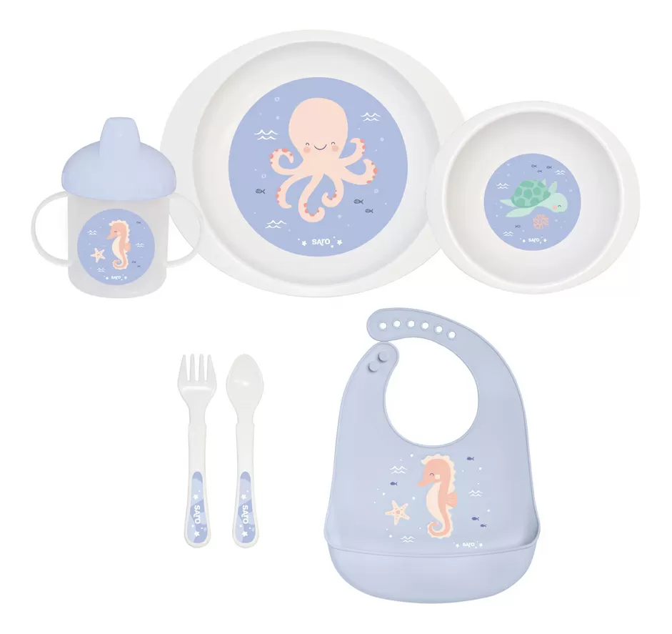 SARO BABY Ocean Life Spisesæt - 1 stk.