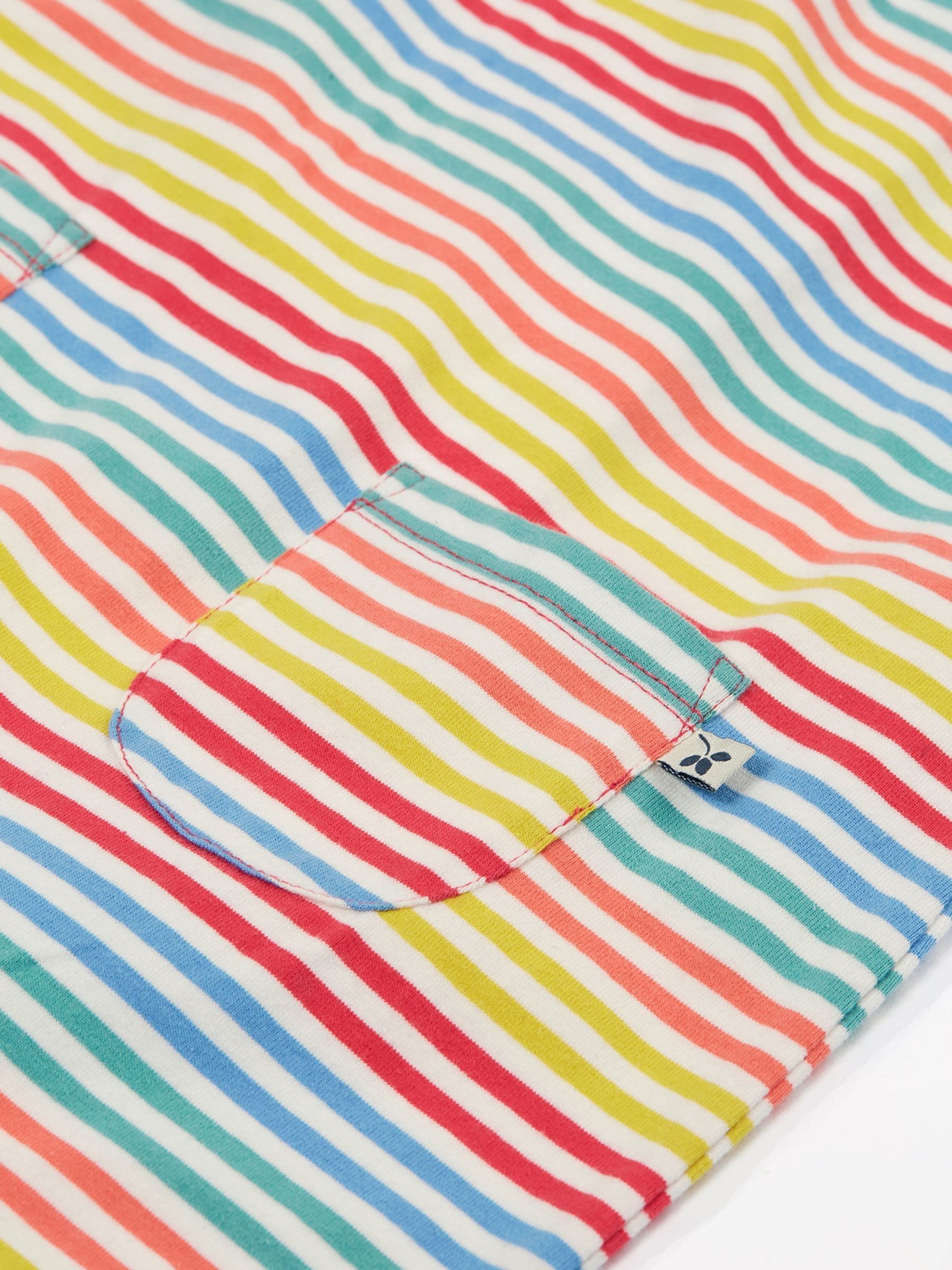 Frugi Blauw Dory Speelpakje met regenboog bretelbroeken