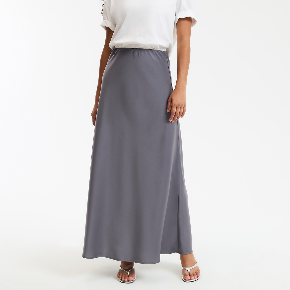 COLEÇÕES LA REDOUTE<br>Saia longa maxi, cetim