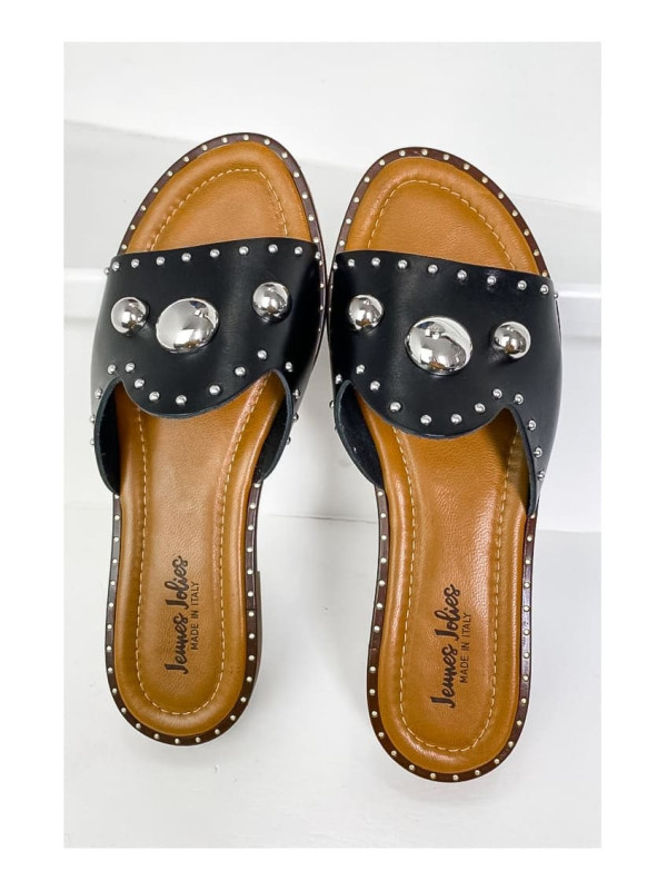 Jeunes et Jolies - Mules Cuir Naples Noir