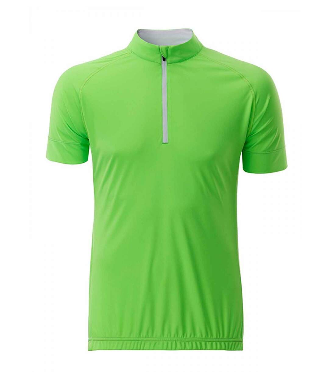 maillot cycliste demi zip - HOMME - JN514 - vert vif