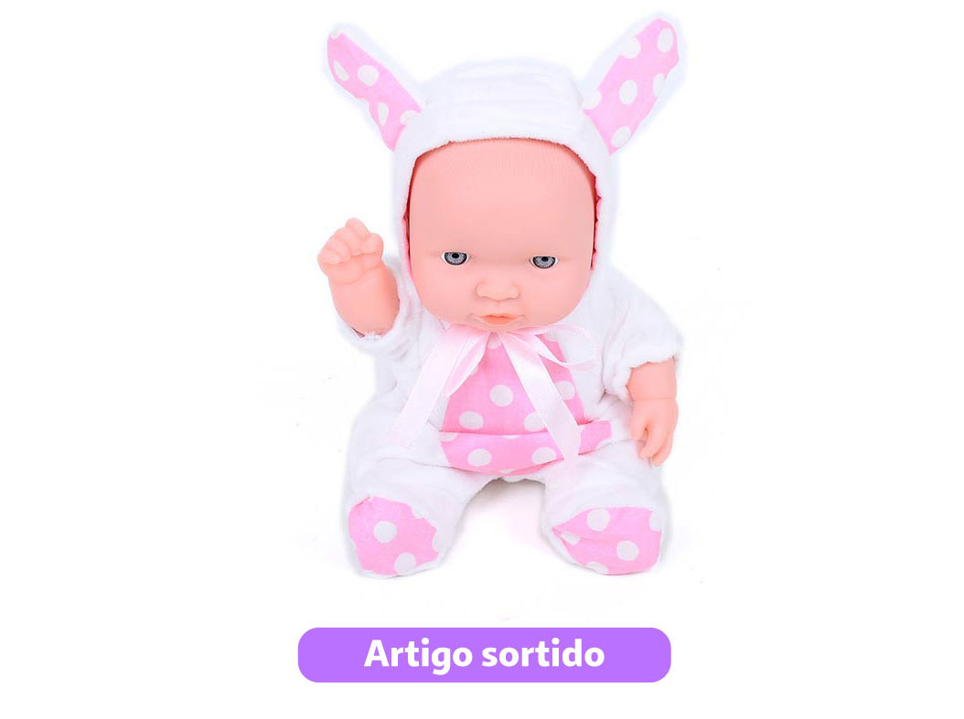BONECO BEBÉ COM FATINHO ANIMAL ONE TWO FUN 20CM MODELOS SORTIDOS