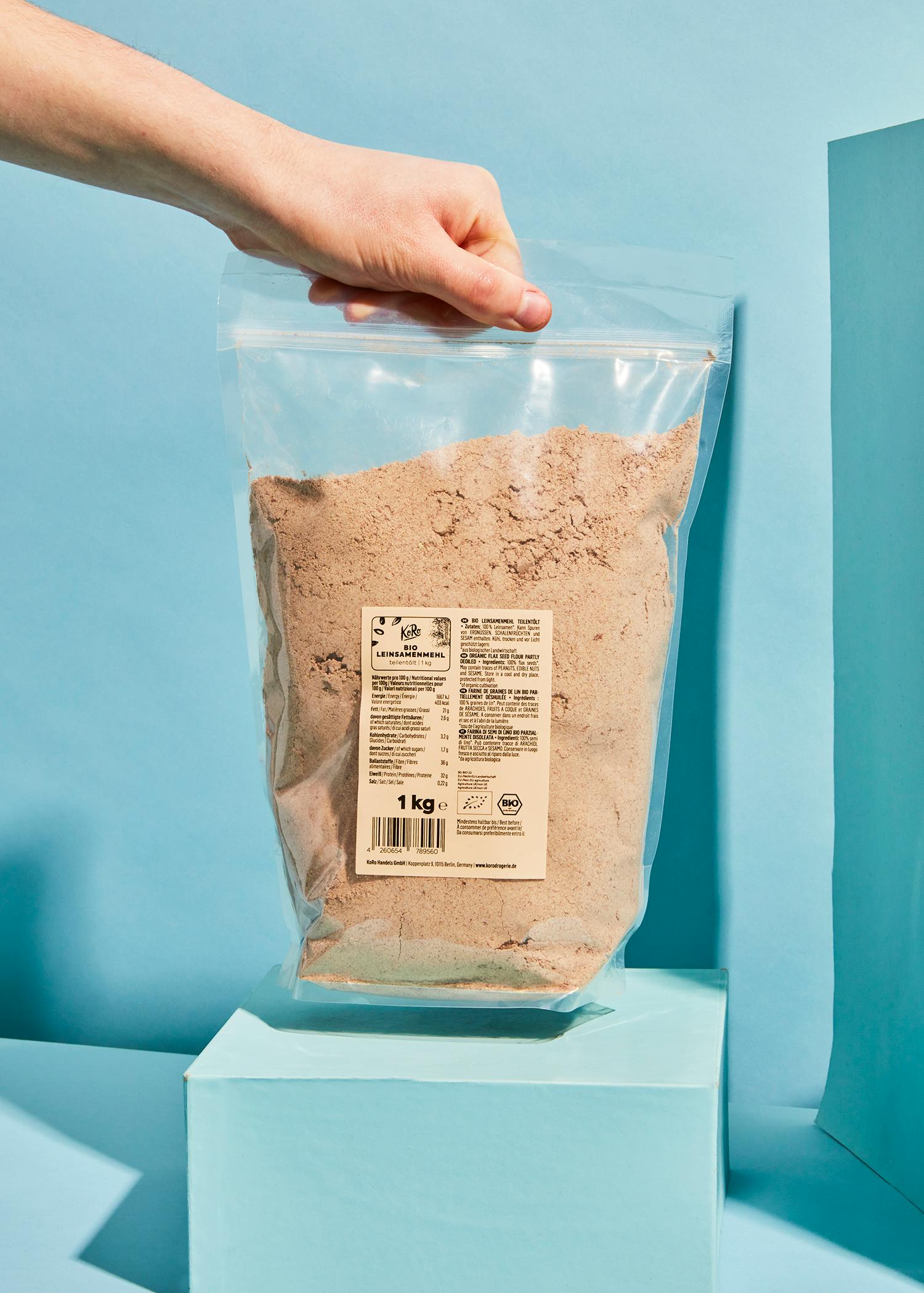 Teilentöltes Bio Leinsamenmehl 1 kg