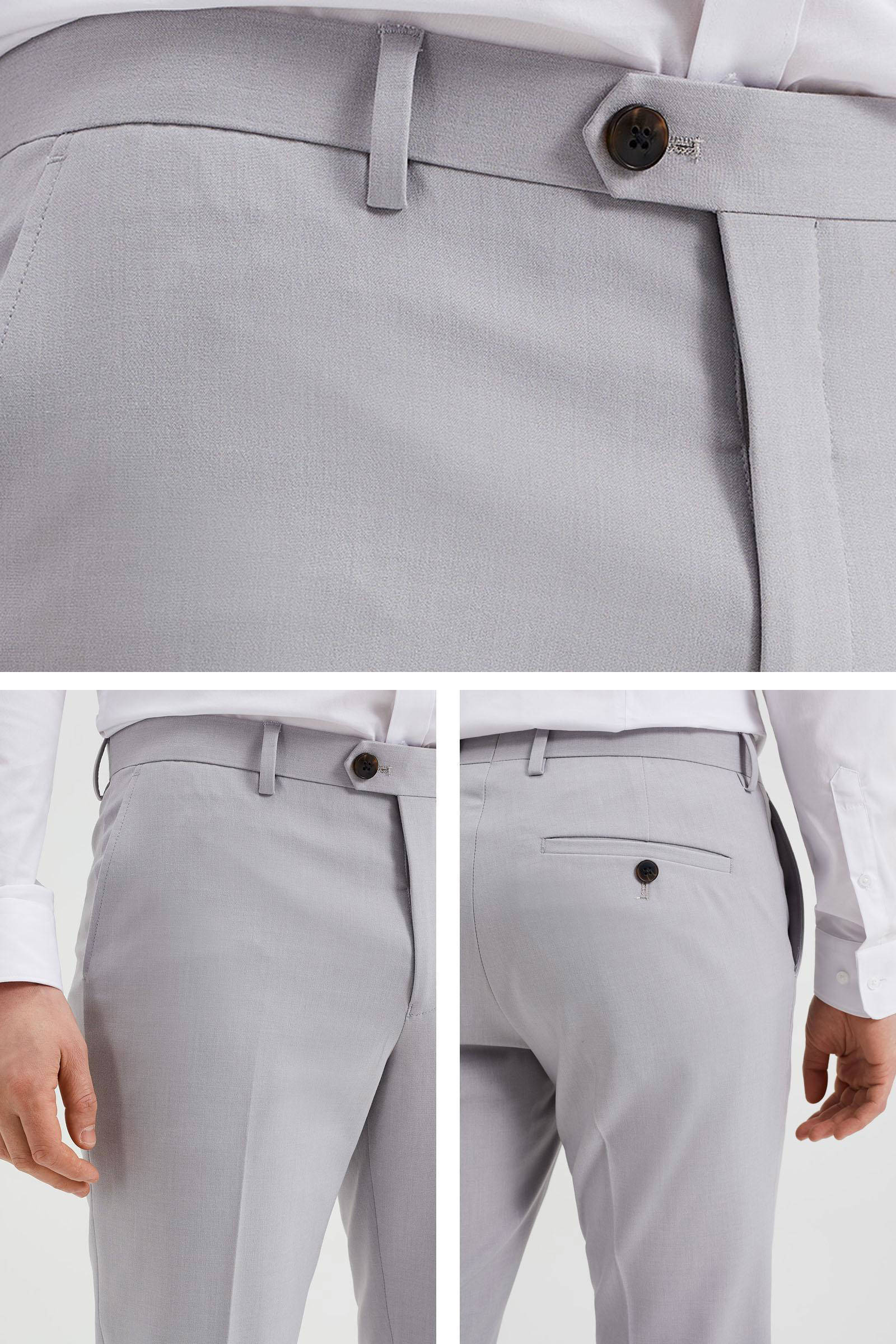 WE Fashion slim fit pantalon light grey melange