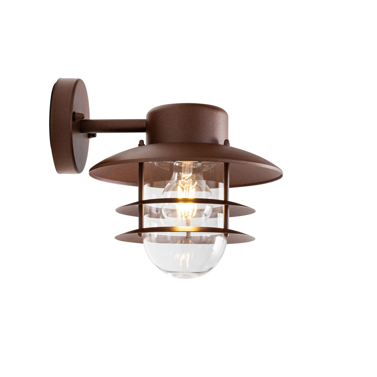 Industriële wandlamp roestbruin IP44 - Shell