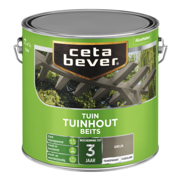 CetaBever Tuinhoutbeits transparant grijs zijdeglans 2,5 L