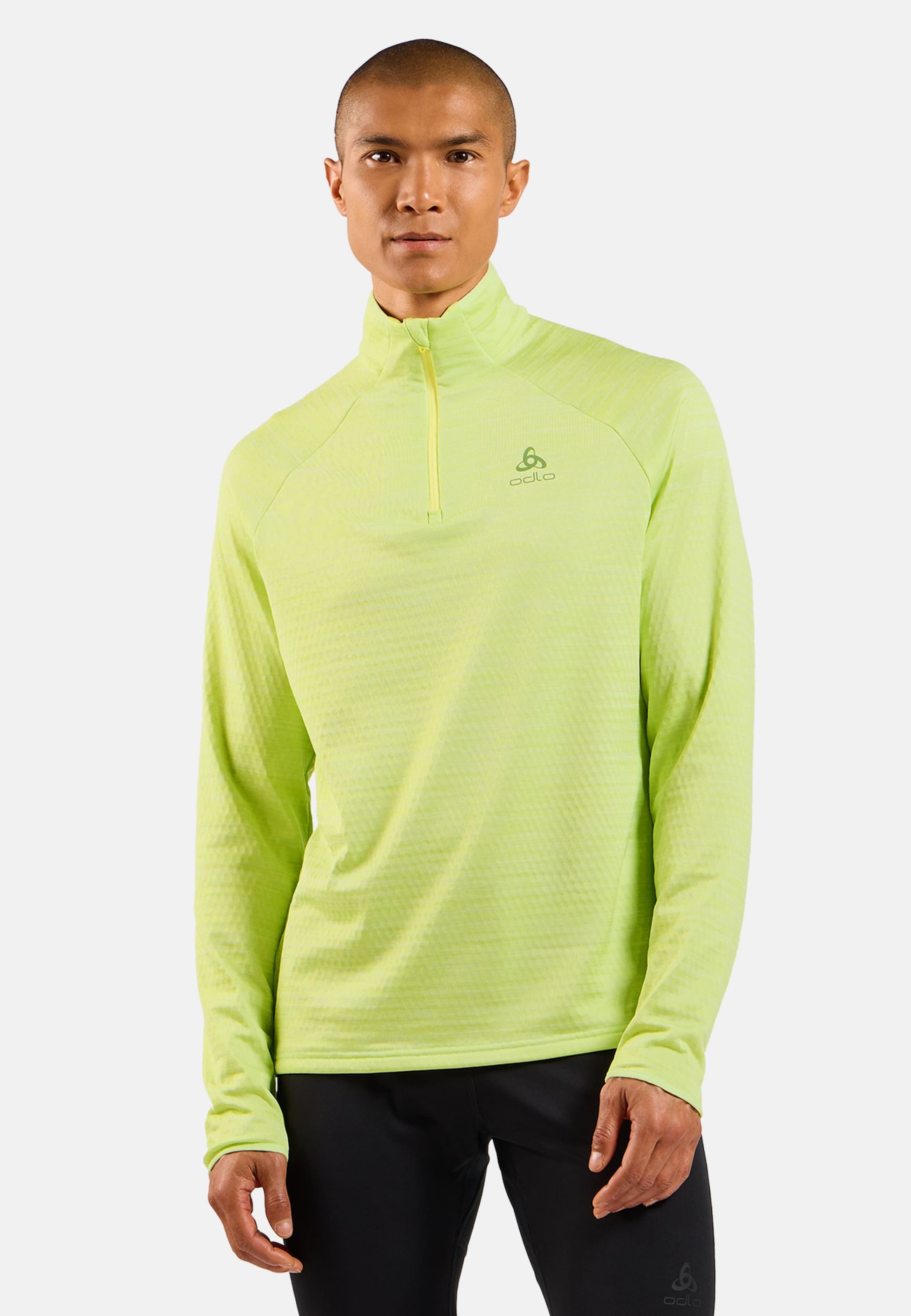 Herren Run Easy Mid Layer Oberteil in shadow lime melange