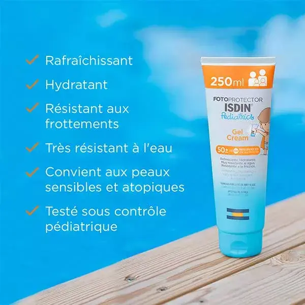 ISDIN Fotoprotector Gel Creme Pediátrico Protetor Solar Corporal FPS 50 250ml