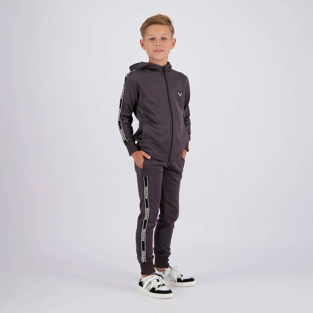 Vingino sweatvest Oshio met contrastbies donkergrijs