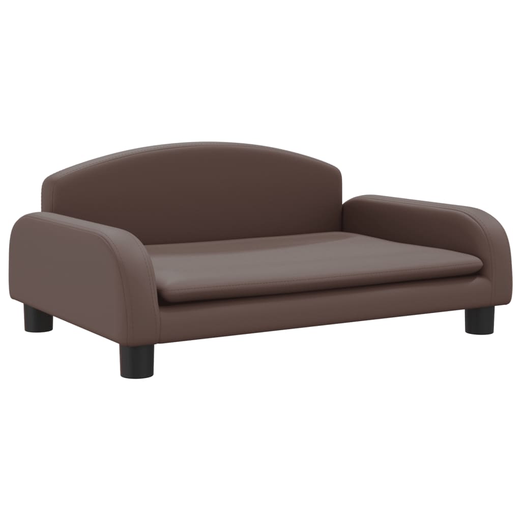 Cama para cães em couro sintético marrom vidaXL, 70x45x30 cm
