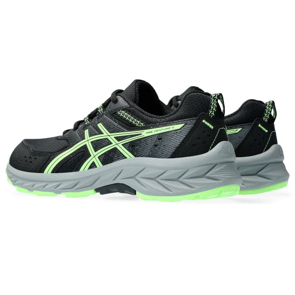 Chaussure running ASICS PRE VENTURE 9 GS BLACK/ILLUMINATE GREEN