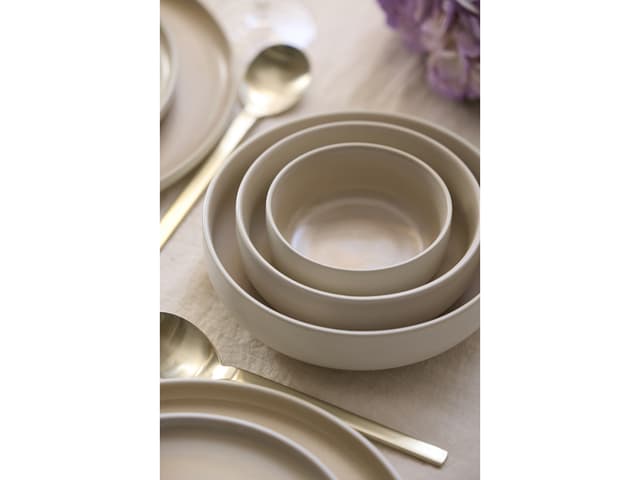 Studio Round Skål Matte white/Matte sand