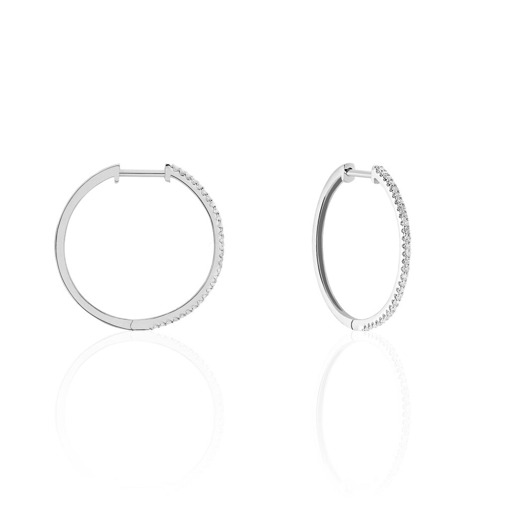 Créoles Aryanna Rondes Or Blanc Diamant