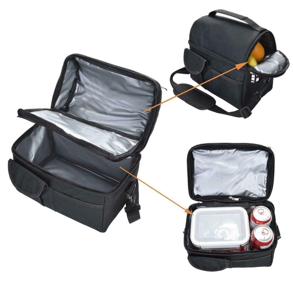 (8L) Faltbare Thermotasche Kühltasche Isoliertasche fürs Picknick - Schwarz