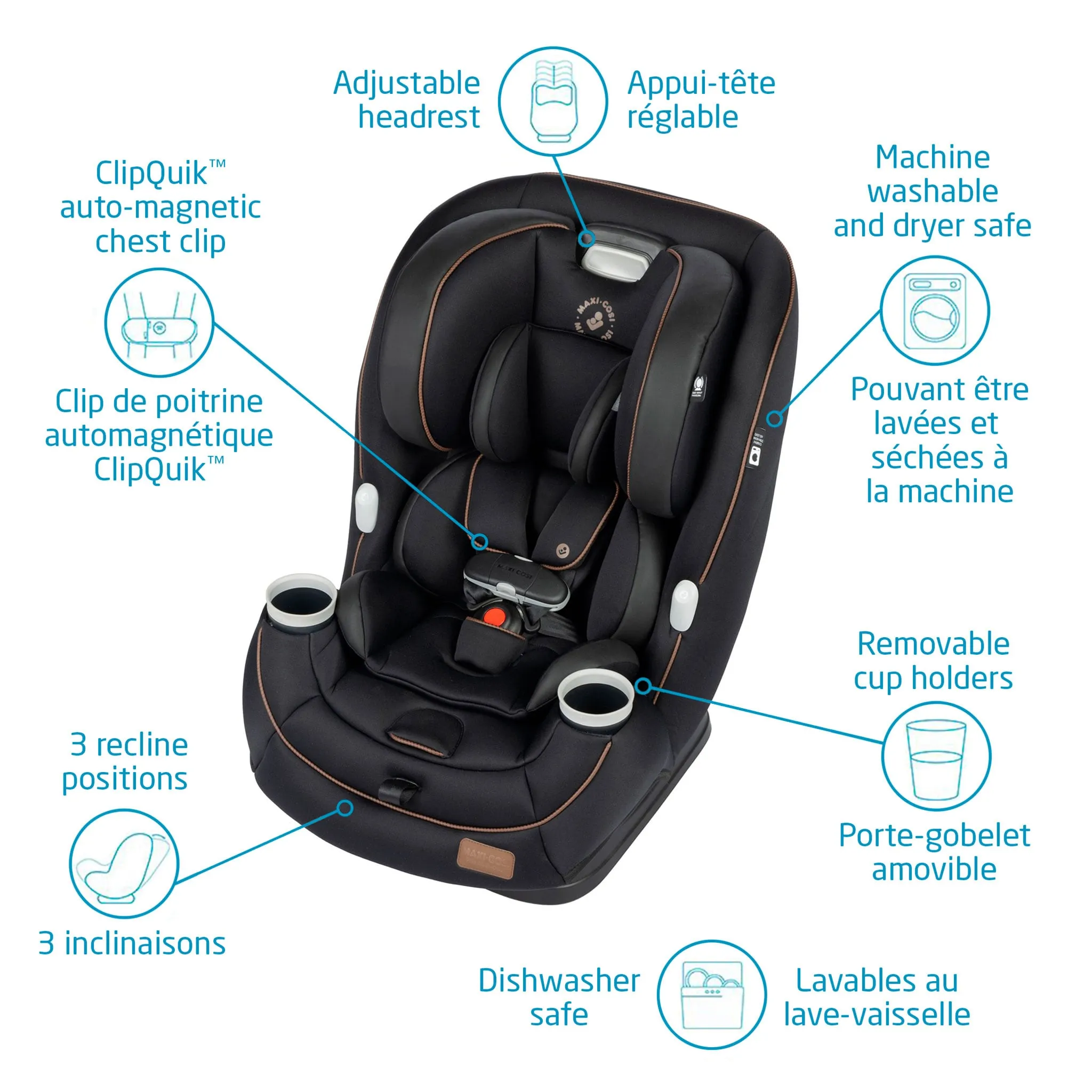 Maxi-cosi Siège d'Auto Pria All-in-one 4-100lb - Designer Noir