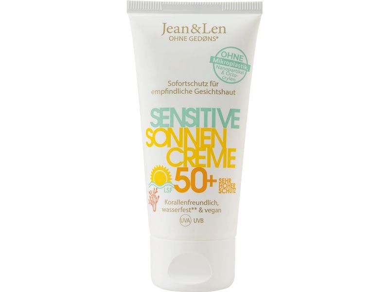 Jean & Len Sonnencreme Sensitive Gesicht LSF 50  50 ml Gesichtssonnencreme als spezieller Schutz vor potenziell schädlichen UV-Strahlen