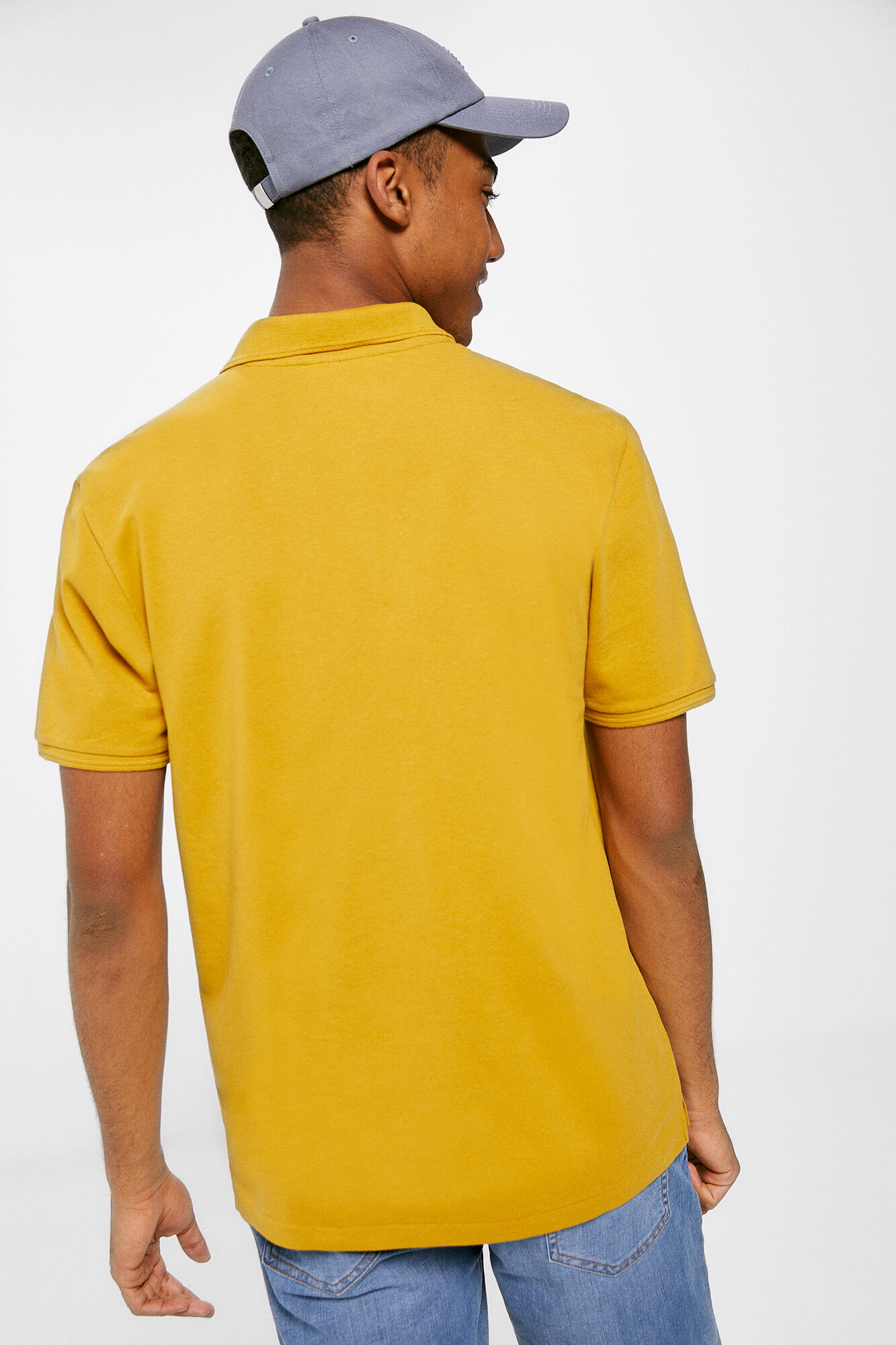 Camisa polo básica slim piqué - estampa amarela