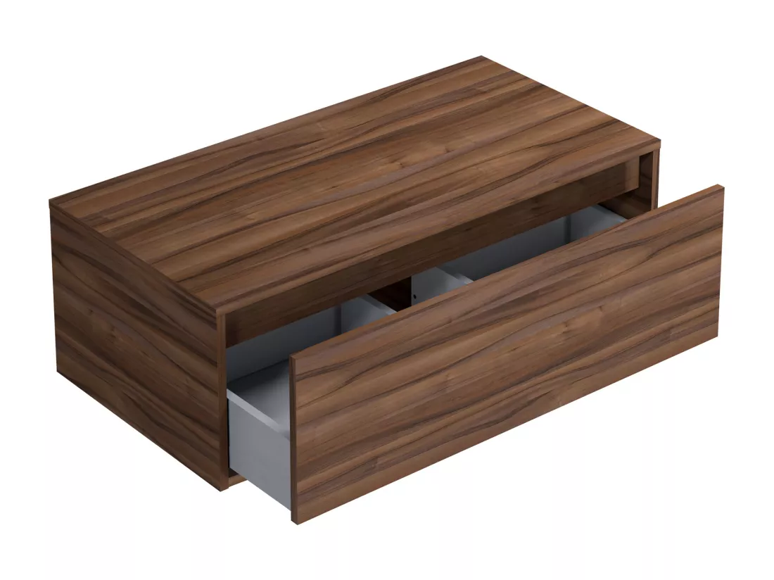 Meuble sous vasque suspendu - Coloris naturel foncé - 94 cm - TEANA II