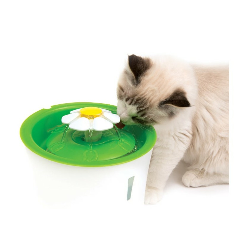 Cat it fontaine à fleurs originale avec fenêtre de niveau d'eau, 3 litres