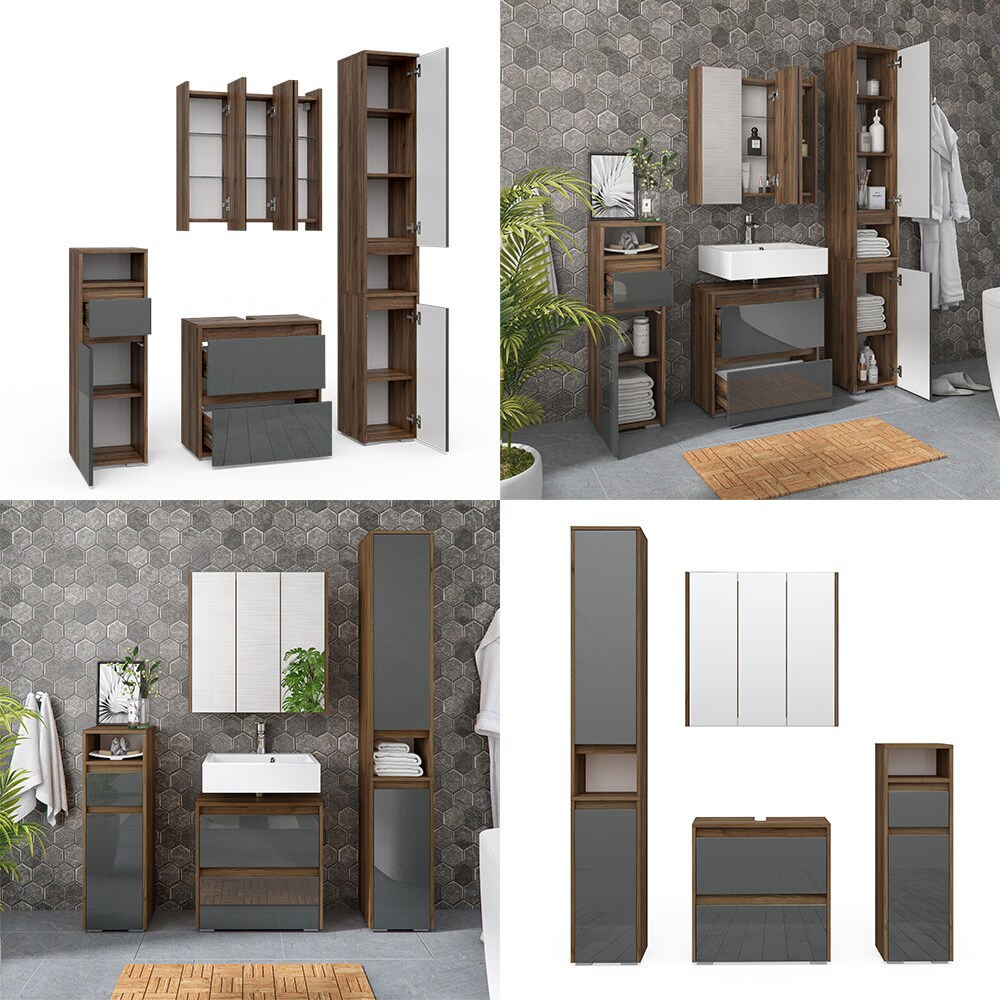 Vicco Badmöbelset Spiegelschrank Unterschrank Midischrank Hochschrank Majest ANT