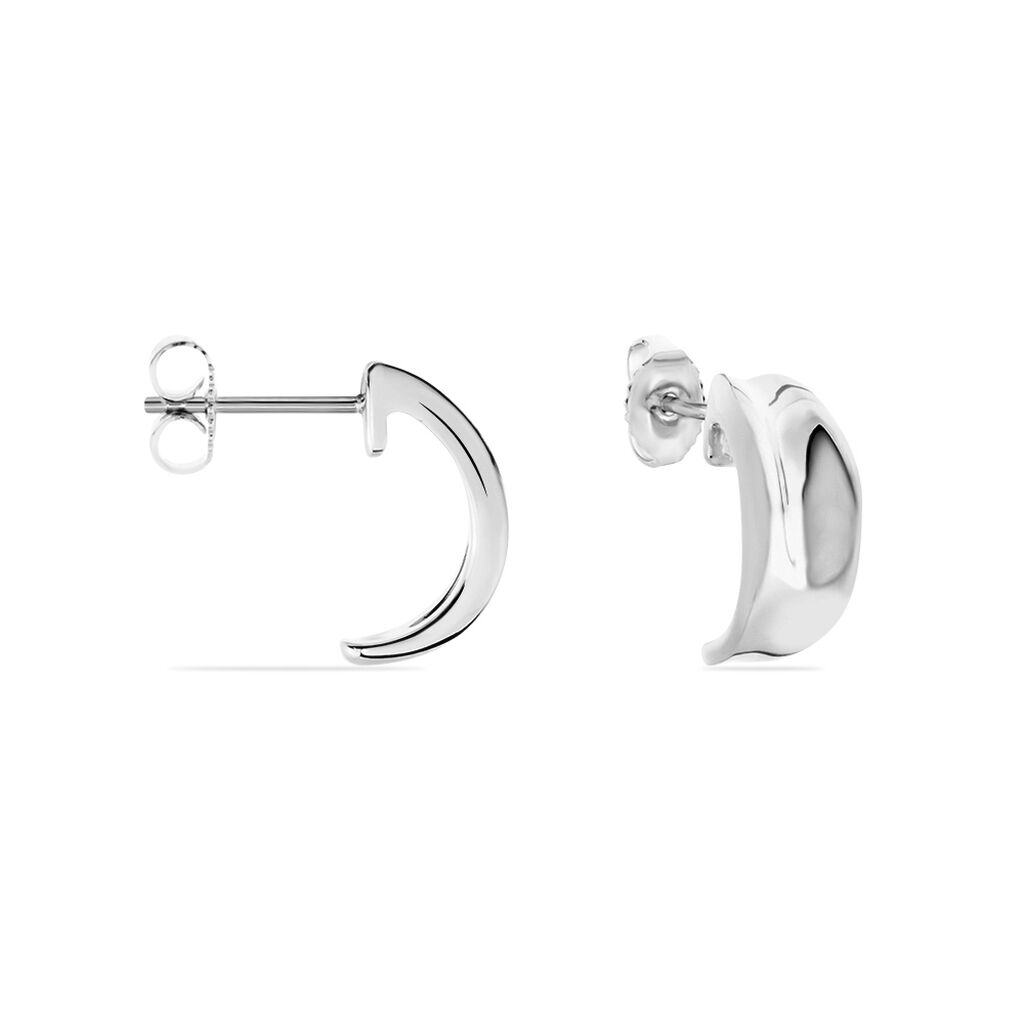 Boucles D'oreilles Puces Anne-christelleae Argent Blanc