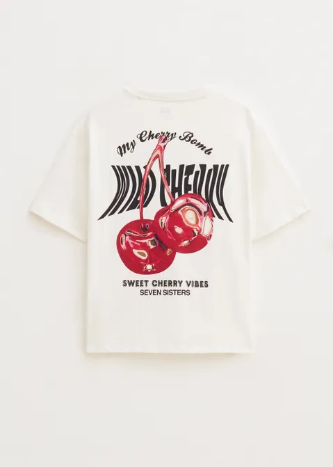T-shirt met print paradise off-white (WIT.O)