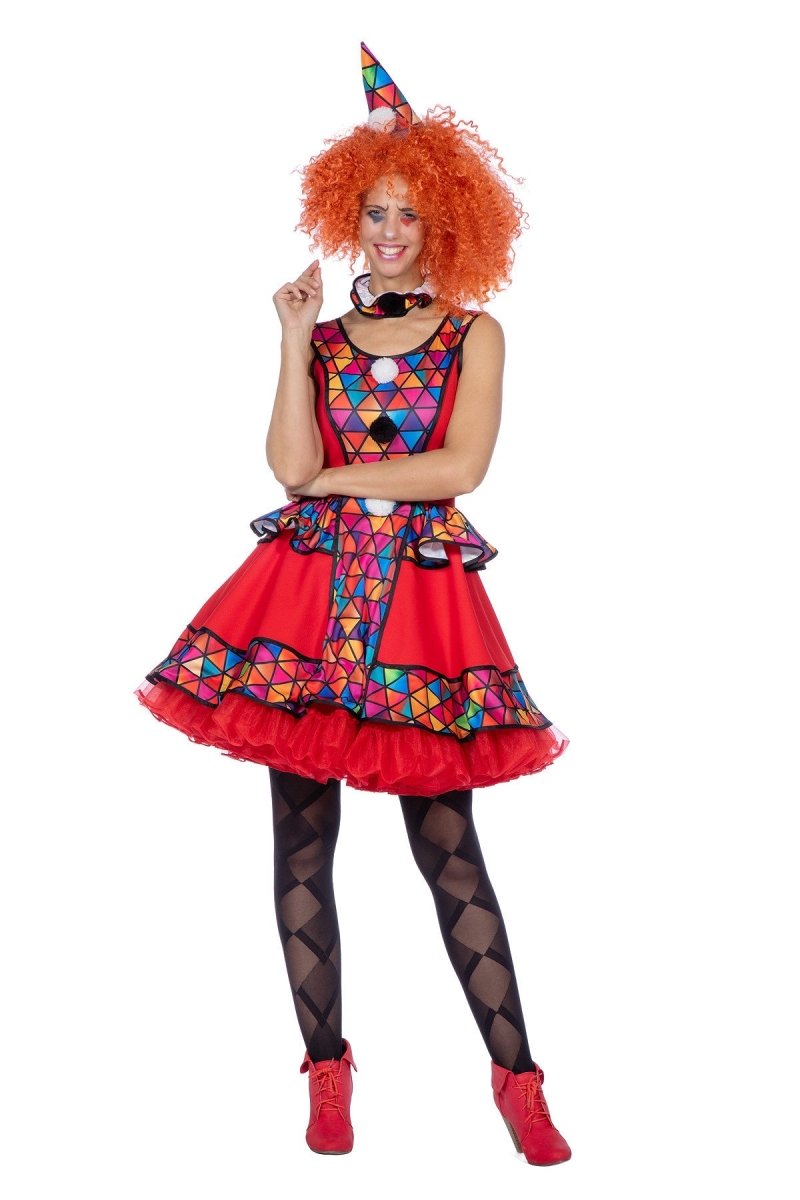 Clownspak Rood Dames 3 delig