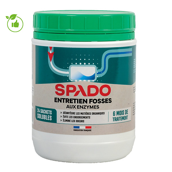 Traitement anti-odeurs activateur fosses septiques Spado, boîte de 24