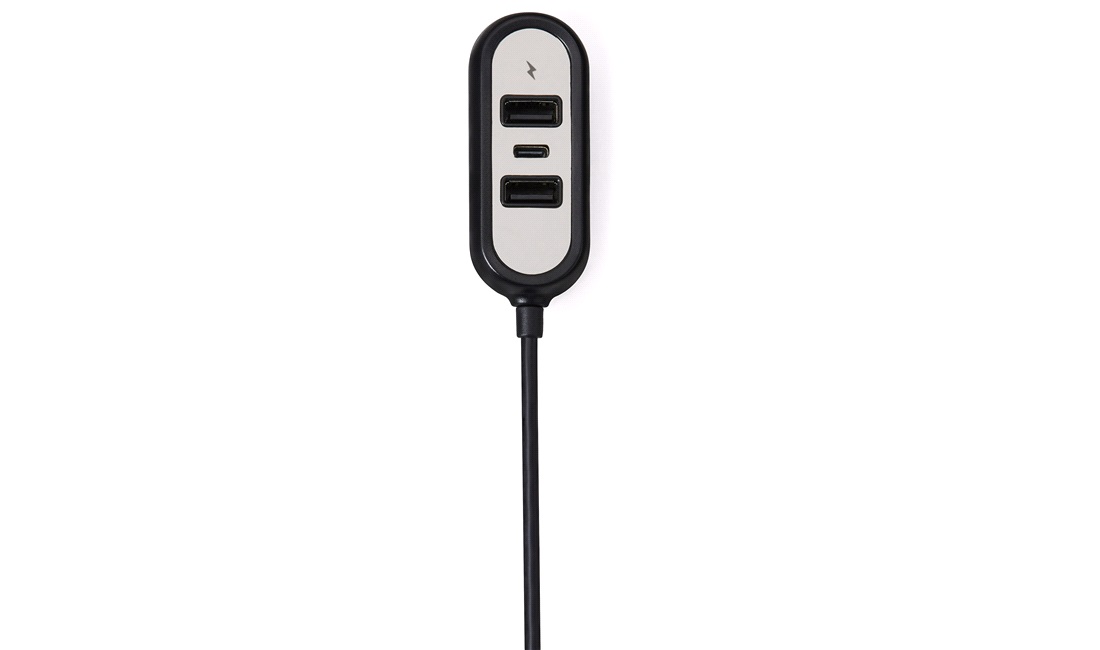 12-24V USB adapter front og Bag USB-A/C