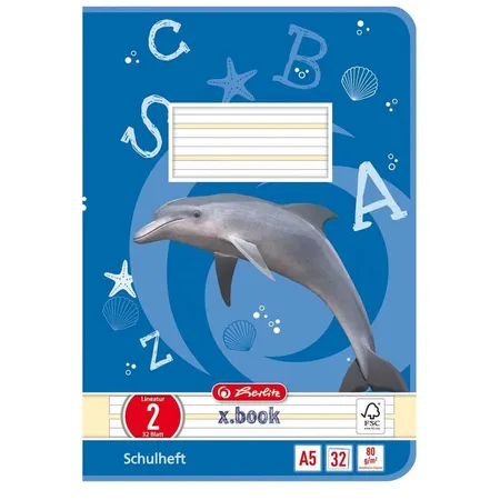 Herlitz x.book Schulheft DIN A5, liniert, Lineatur 2, 32 Blatt