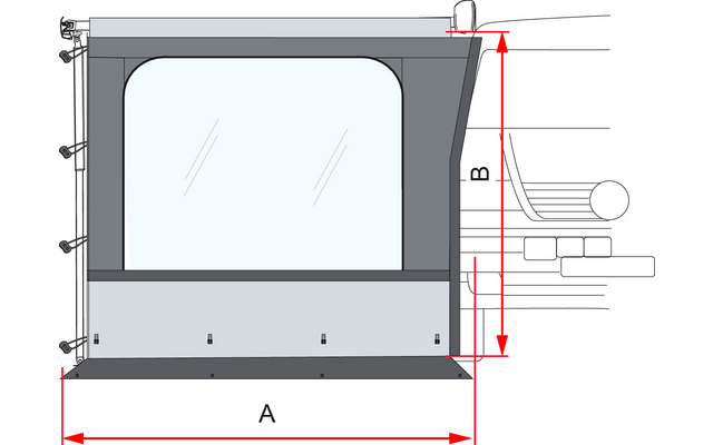 Fiamma Side W Pro Van Seitenwand für Fiamma F43 Van 270 cm Markise mit Auszug 225 cm
