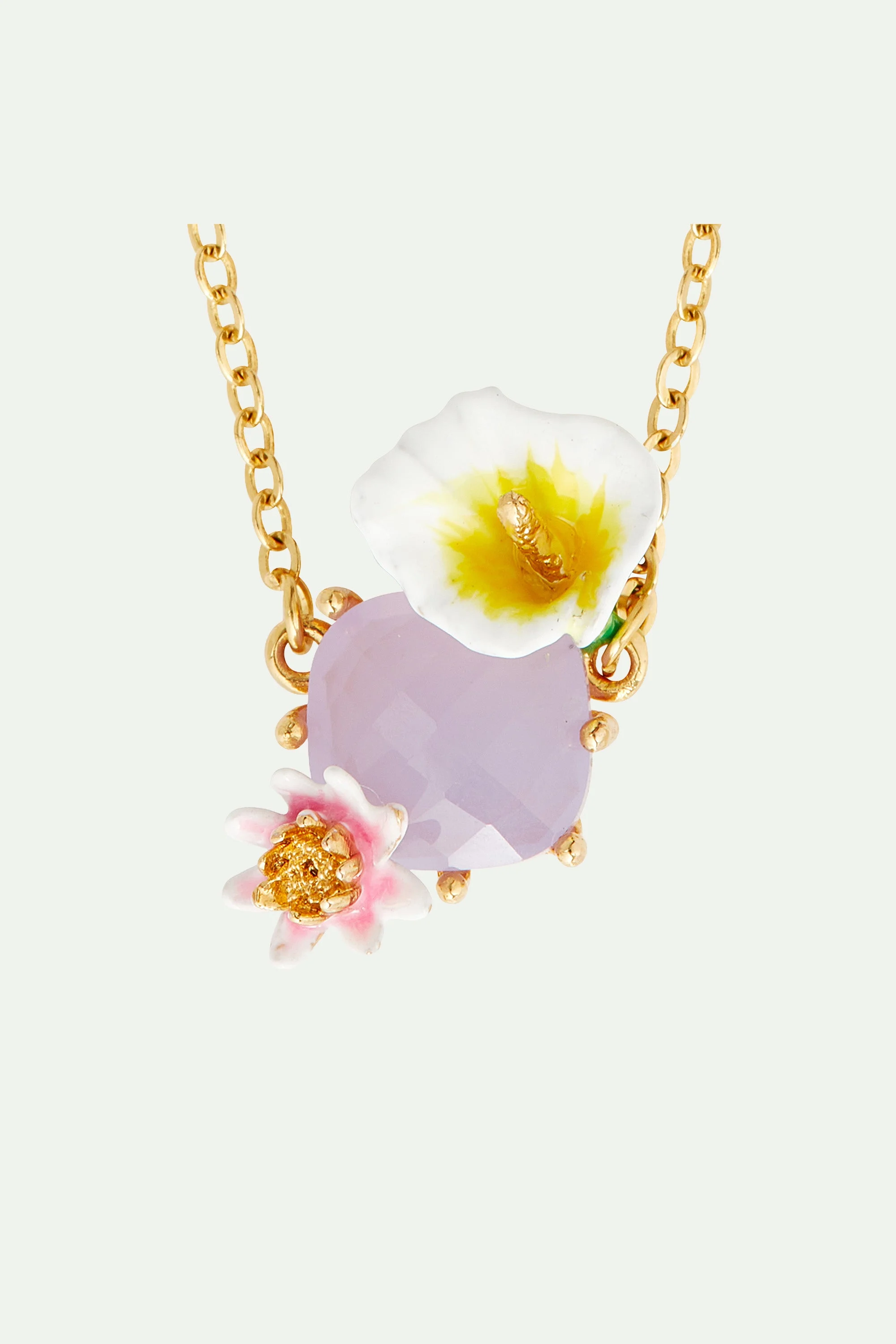 Collier plastron arum et pierre | Multicolore