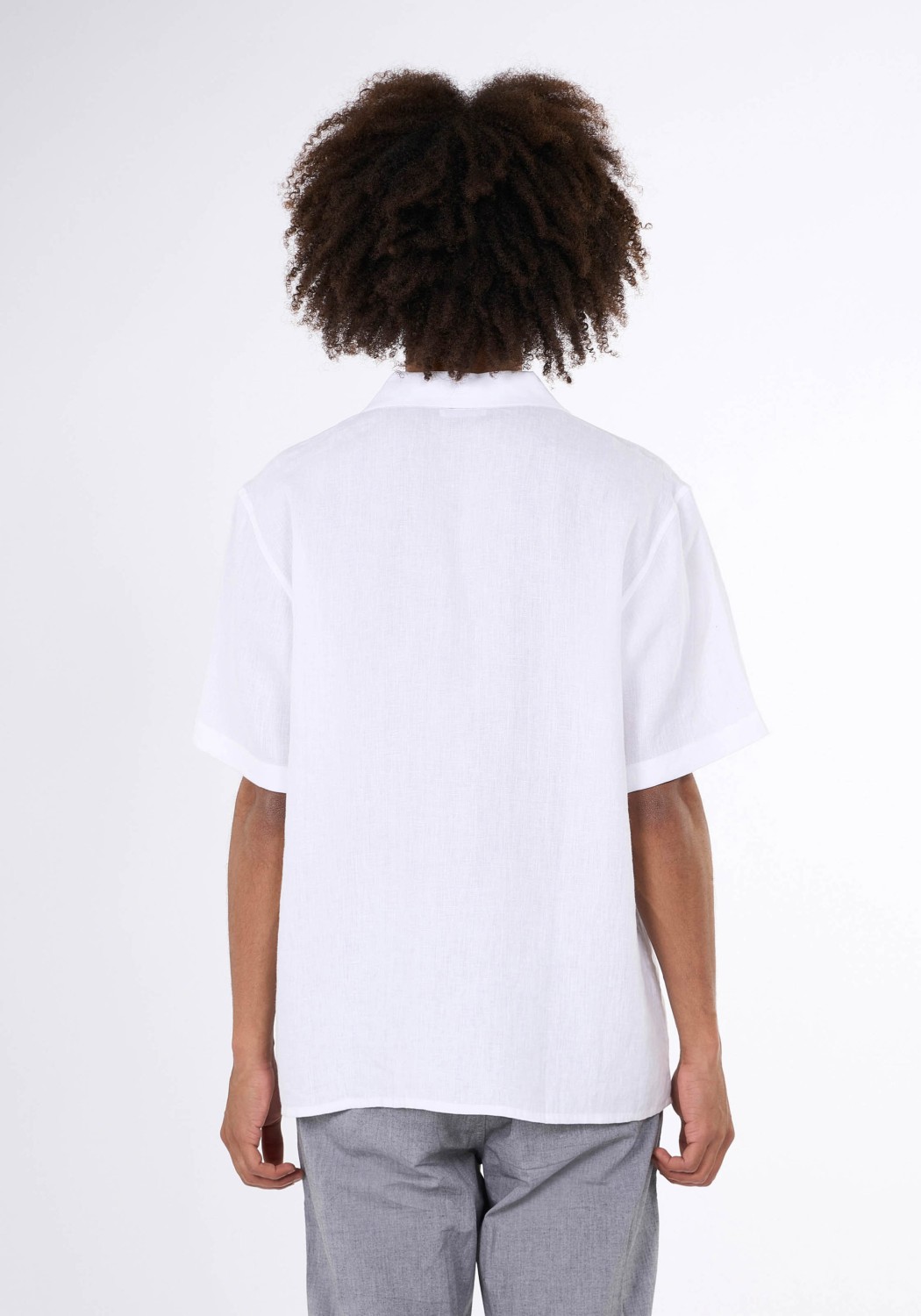 Knowledge Cotton Apparel Kurzarmhemd Box Fit Bright White