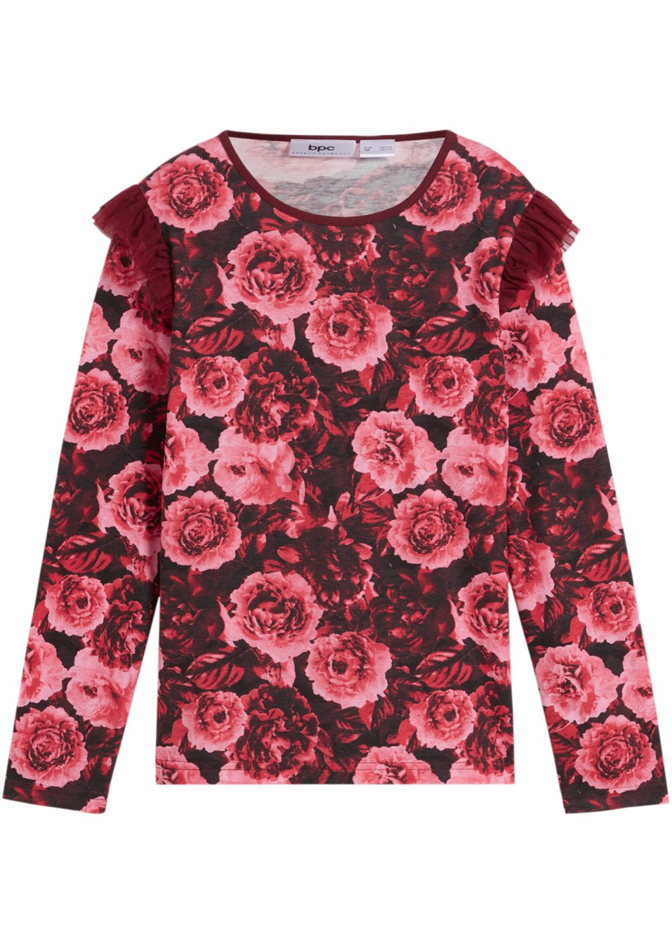 T-shirt manches longues fille avec volants