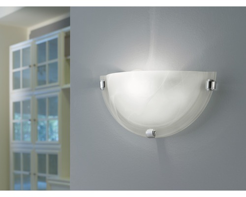 Wandlamp, 1-lichts, 30 cm breed, Salome, wit