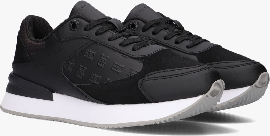 TOMMY HILFIGER zwarte tommy hilfiger lage sneakers elevated embossed runner
