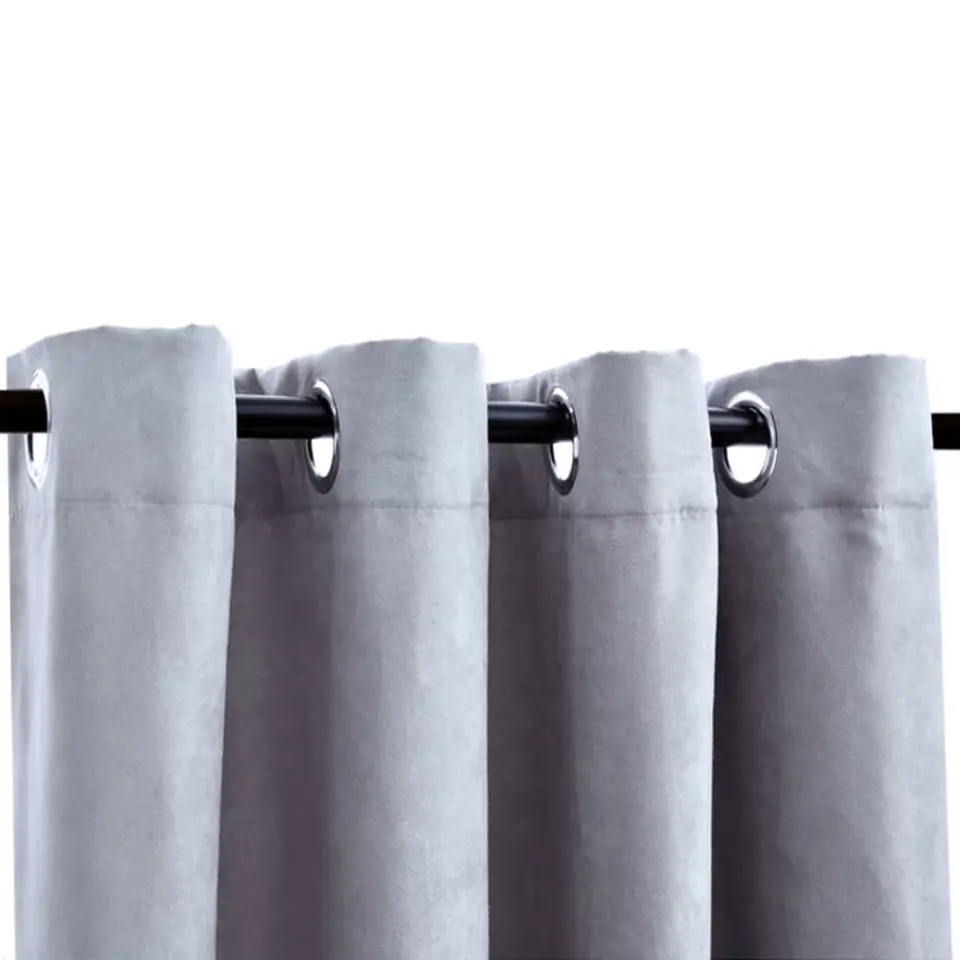 vidaXL - Gordijn - Grijs - Stof - 140 x 175 cm - 2 stuks