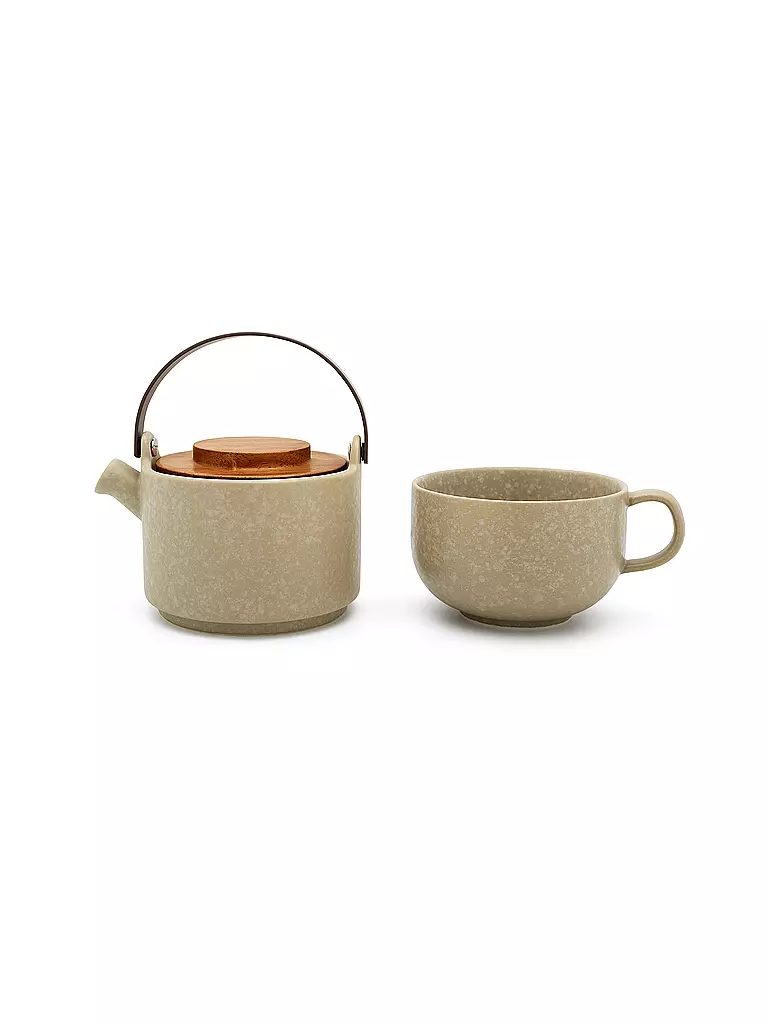 BREDEMEIJER Teekanne TEA FOR ONE UMEA 0,5l Lehmgrau / Bamb camel