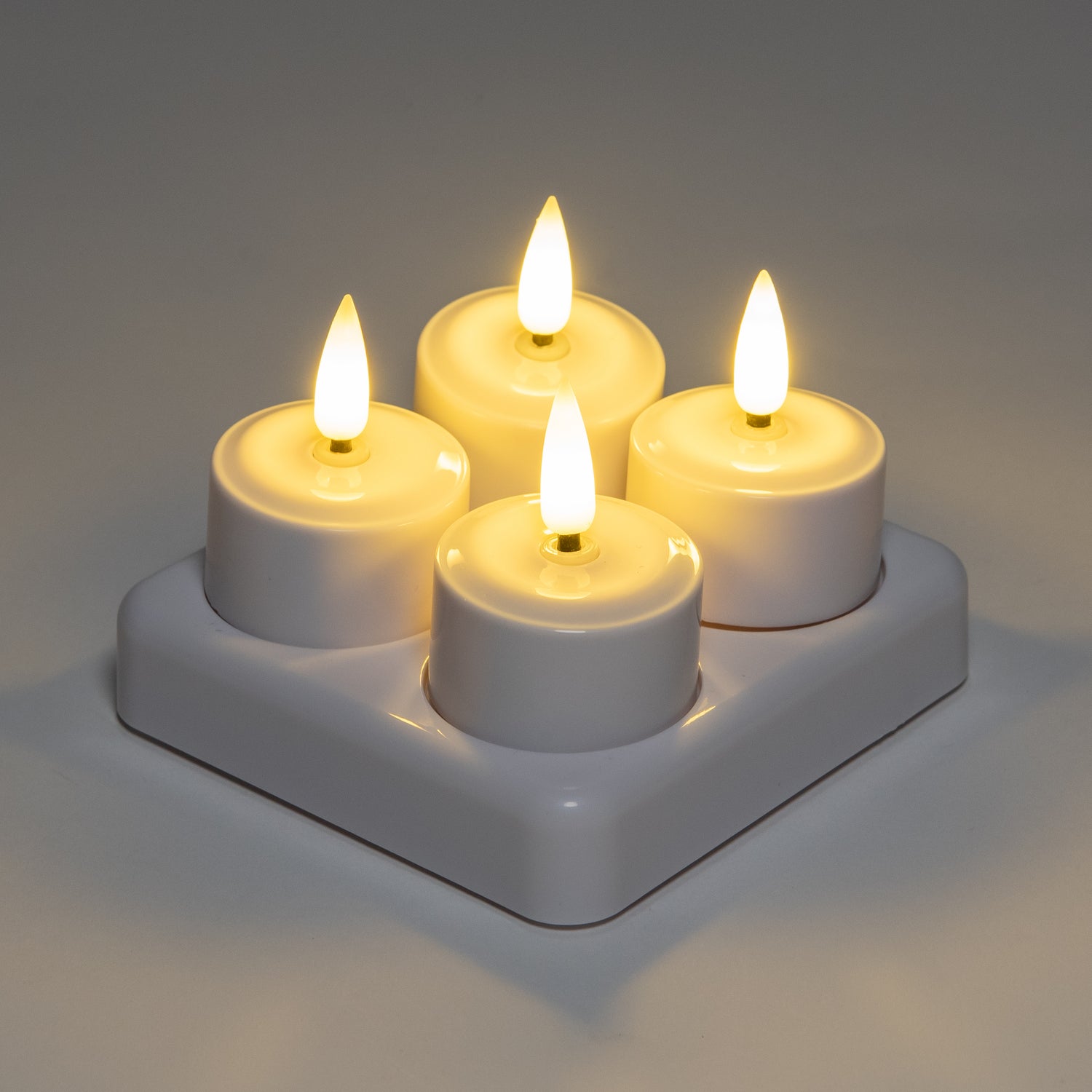 Anna's Collection LED waxinelicht wit D 3,8 H 2 cm 4 stuks