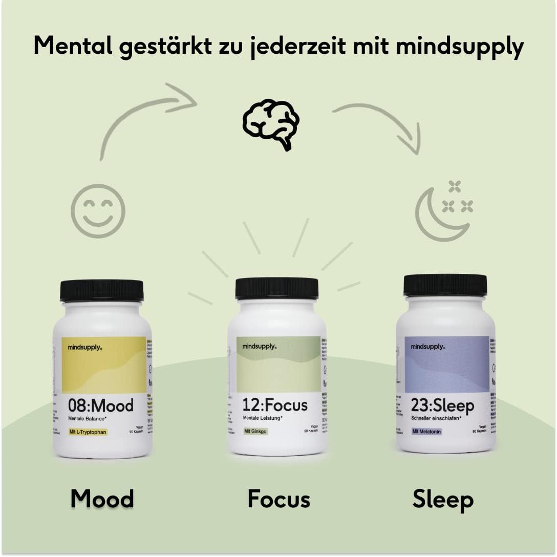 mindsupply FOCUS - Konzentrations-Kapseln mit Gingko, Bacopa und Panax Ginseng