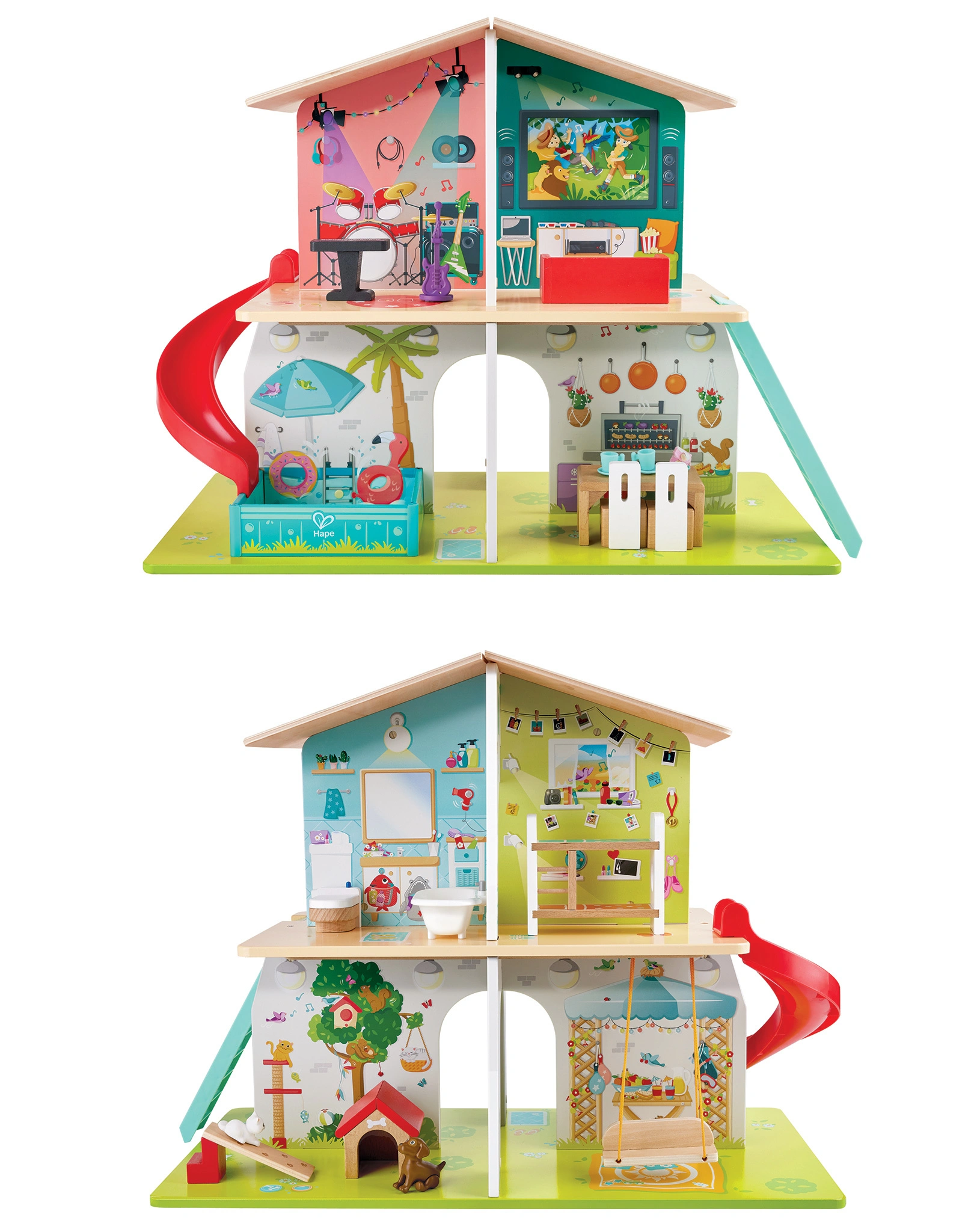 Puppenhaus ROCK & SLIDE in bunt
