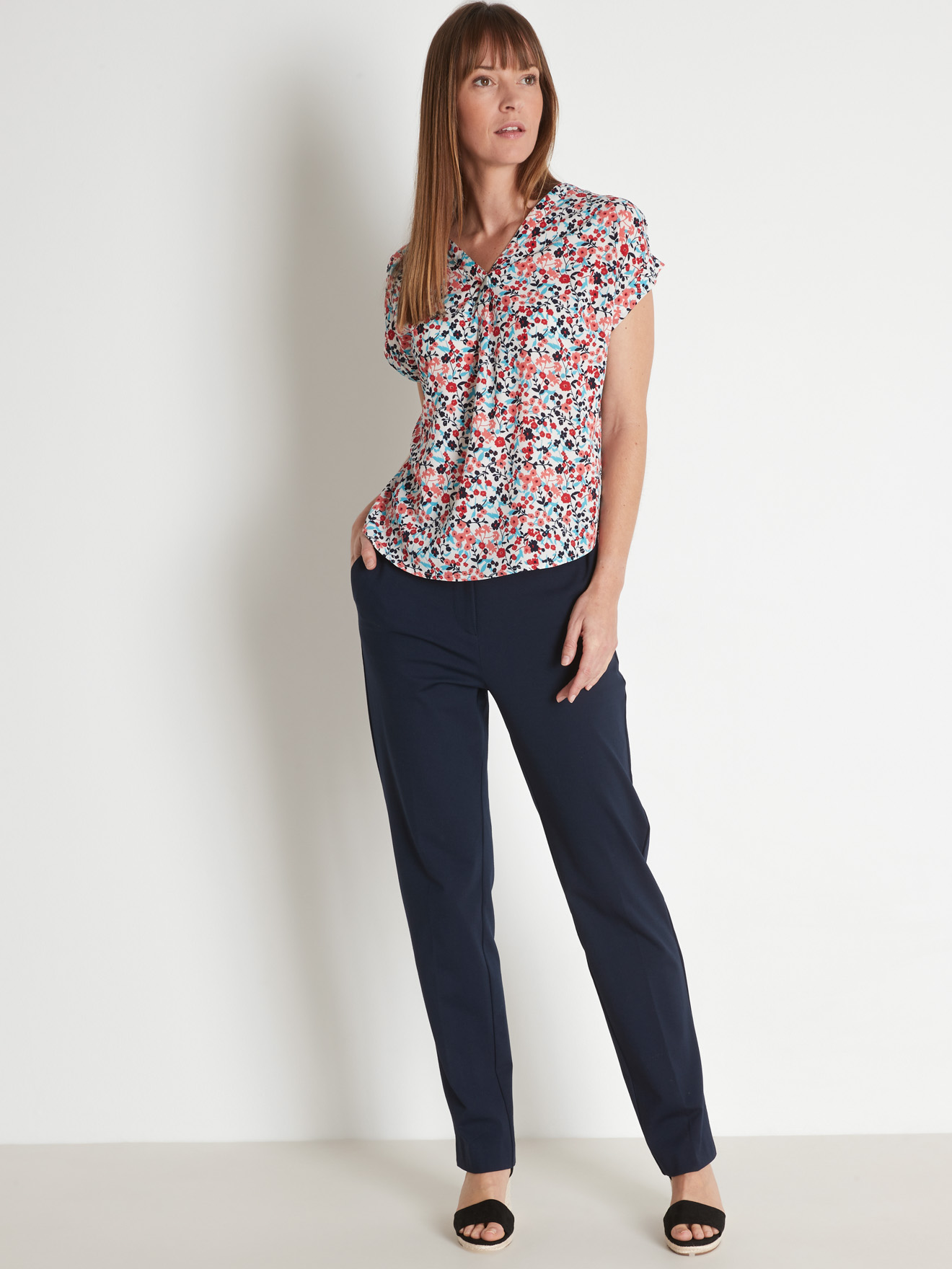 Pantalon élastiqué maille milano