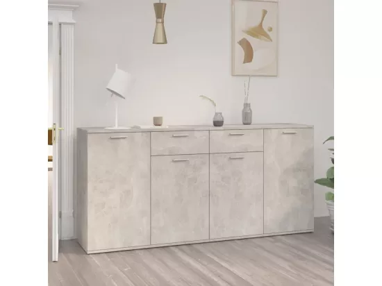 Buffet Gris béton 160x36x75 cm Aggloméré
